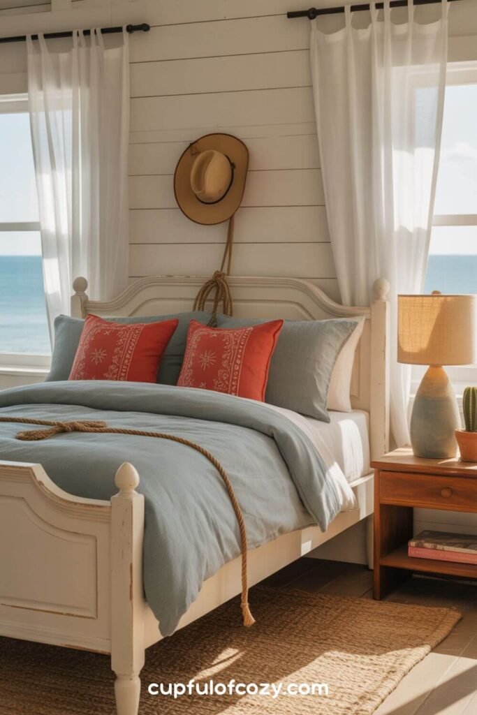 Denim and Chambray Bedding with Rope Details