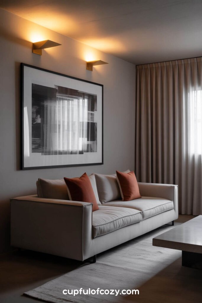 Dramatic Charcoal Ceiling, Light Grey Walls