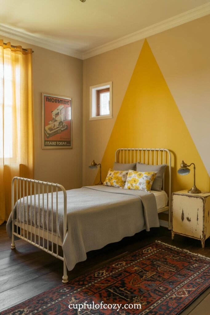 Geometric Yellow Accent Wall_ The Focal Point Creator (2)