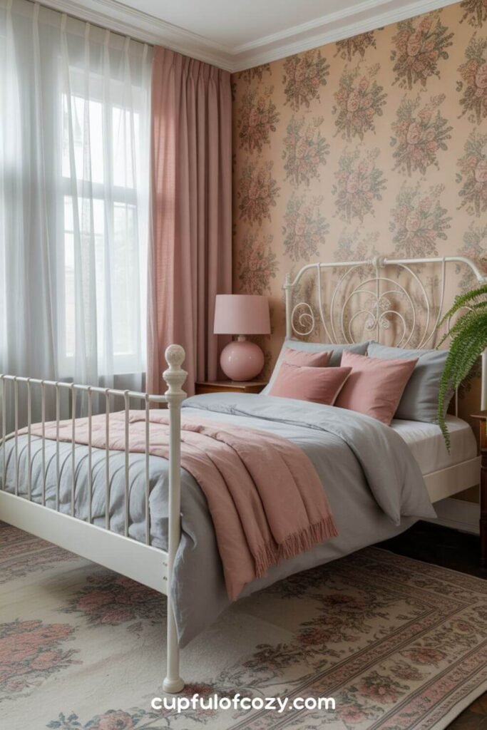 Greige Walls With Dusty Pink Accents