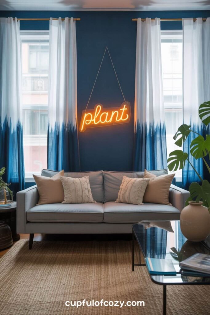 Indigo-Dyed Navy Boho Living Room (2)