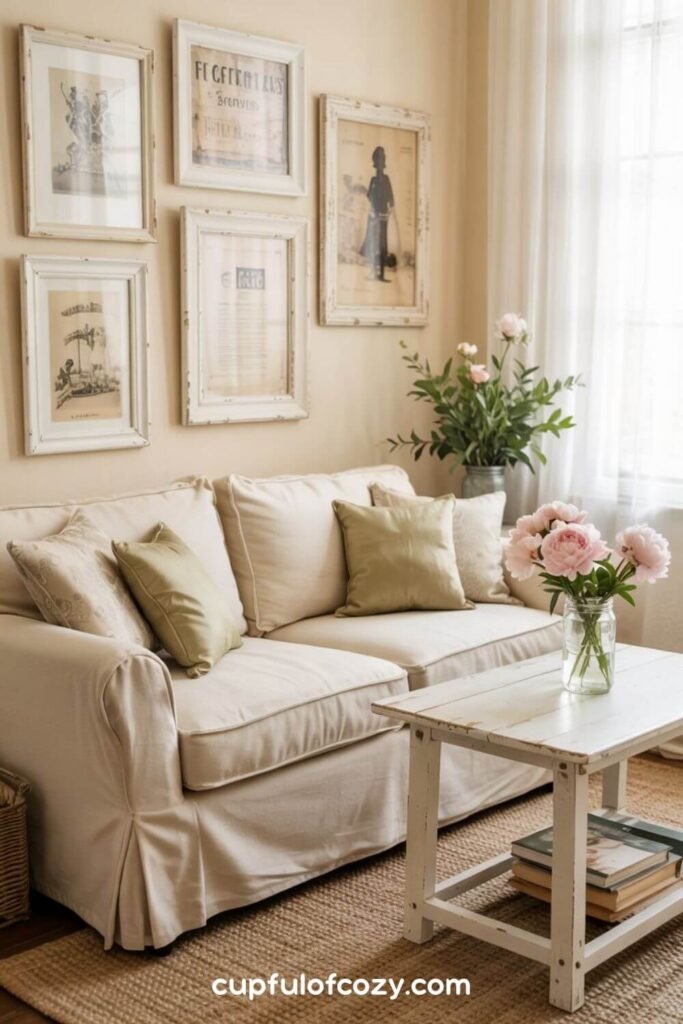 Layered Vintage-Inspired Wall Art In Romantic Themes