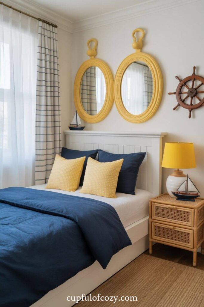Light-Reflecting Yellow Mirror Frames_ The Space-Doubling Trick