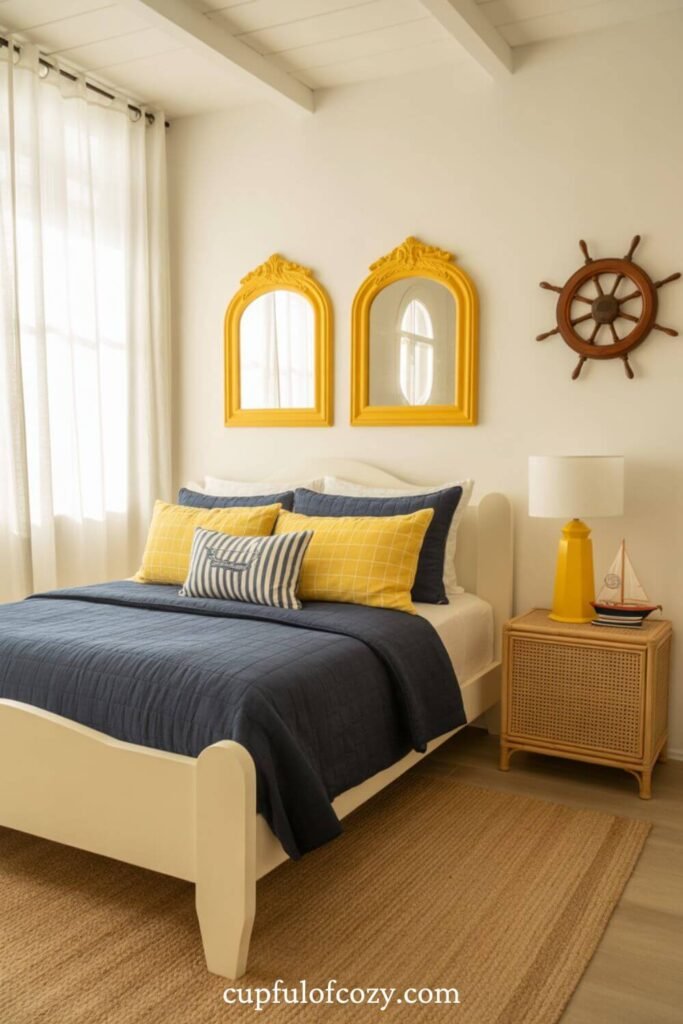 Light-Reflecting Yellow Mirror Frames_ The Space-Doubling Trick