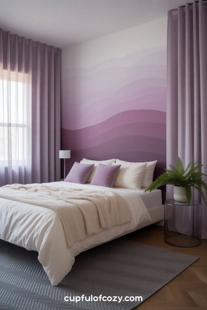 Lilac Ombré Wall Effect For Modern-Vintage Fusion