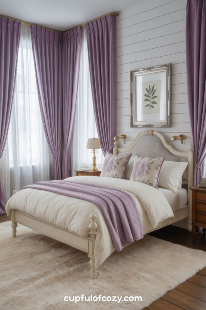 Lilac Velvet Curtains For Dramatic Vintage Luxury