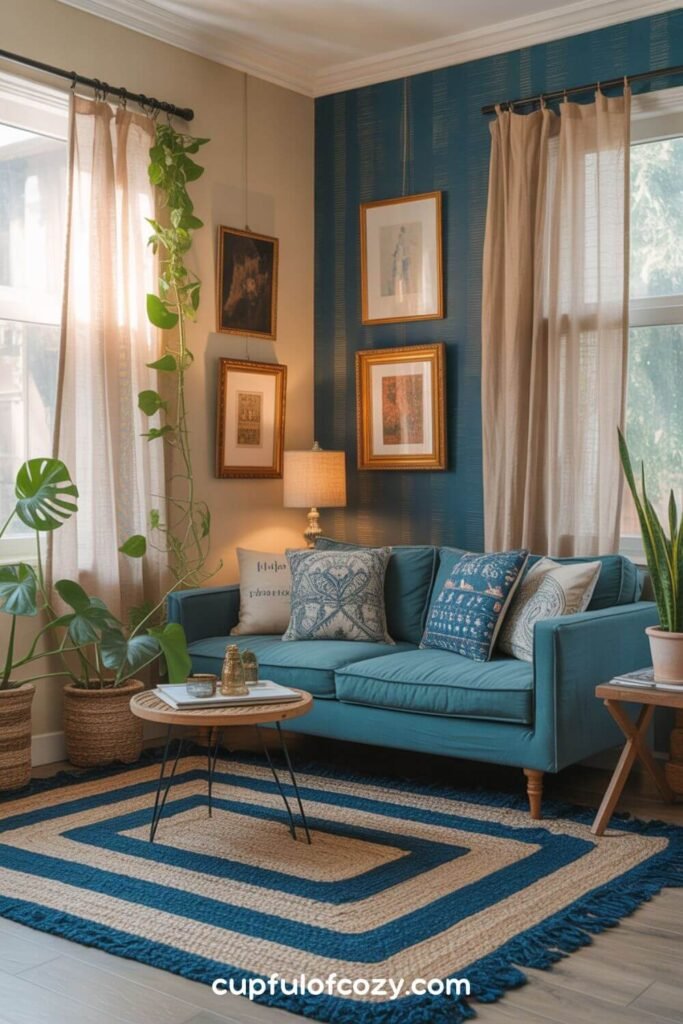 Navy Blue Accent Wall Without Commitment