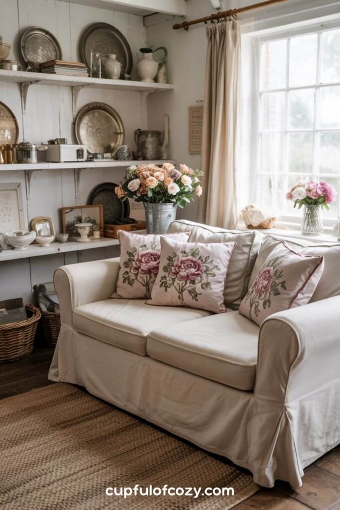 Open Shelving With Vintage China And Ironstone