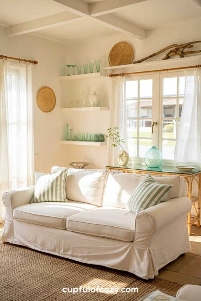Open Shelving with Curated Coastal Collections (2)