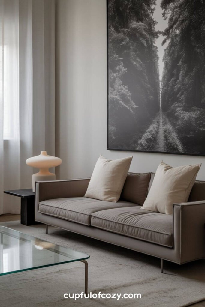 Oversized Art in a Grey Room