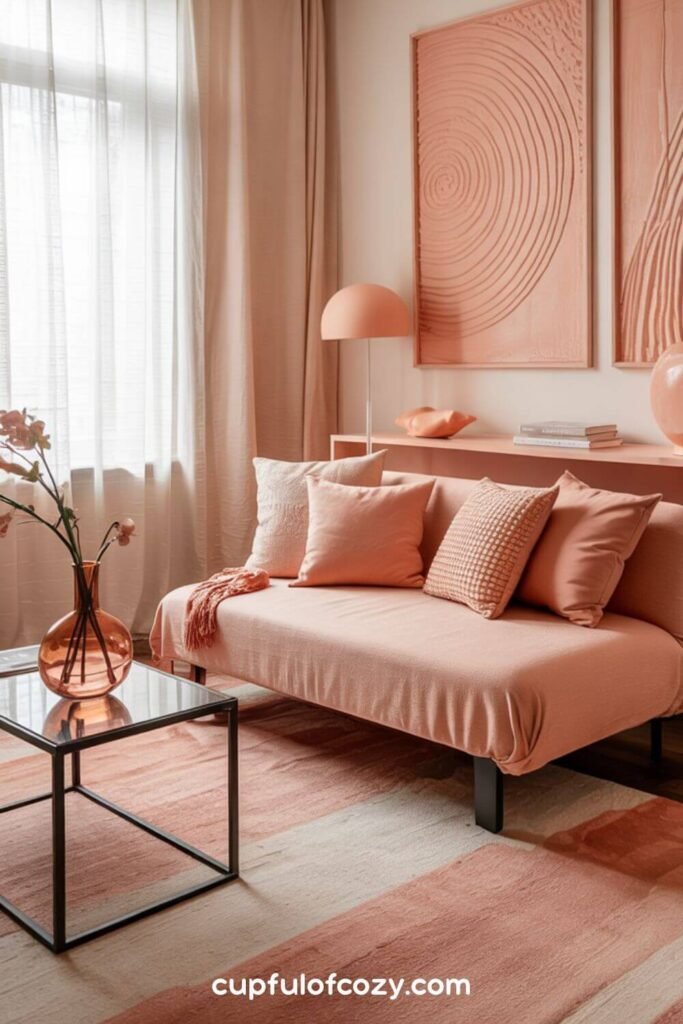 Peachy apartment living room