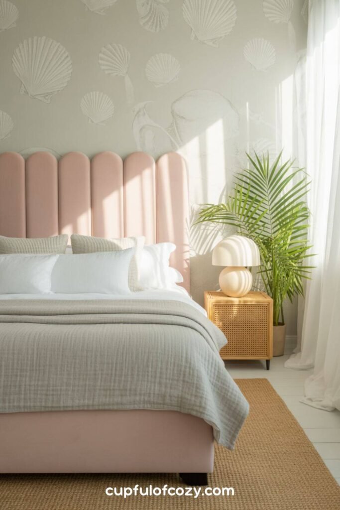 Pink Velvet With Grey Linen