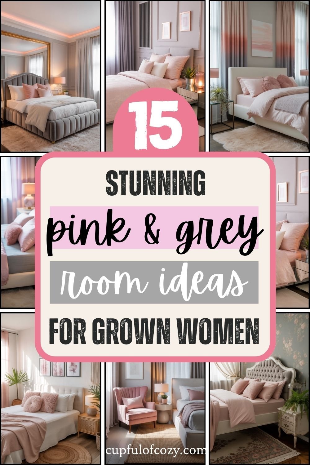 15 Stylish Pink and Grey Bedroom Ideas For Grown Women