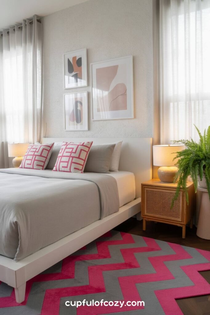 Pink and Grey Geometric Patterns