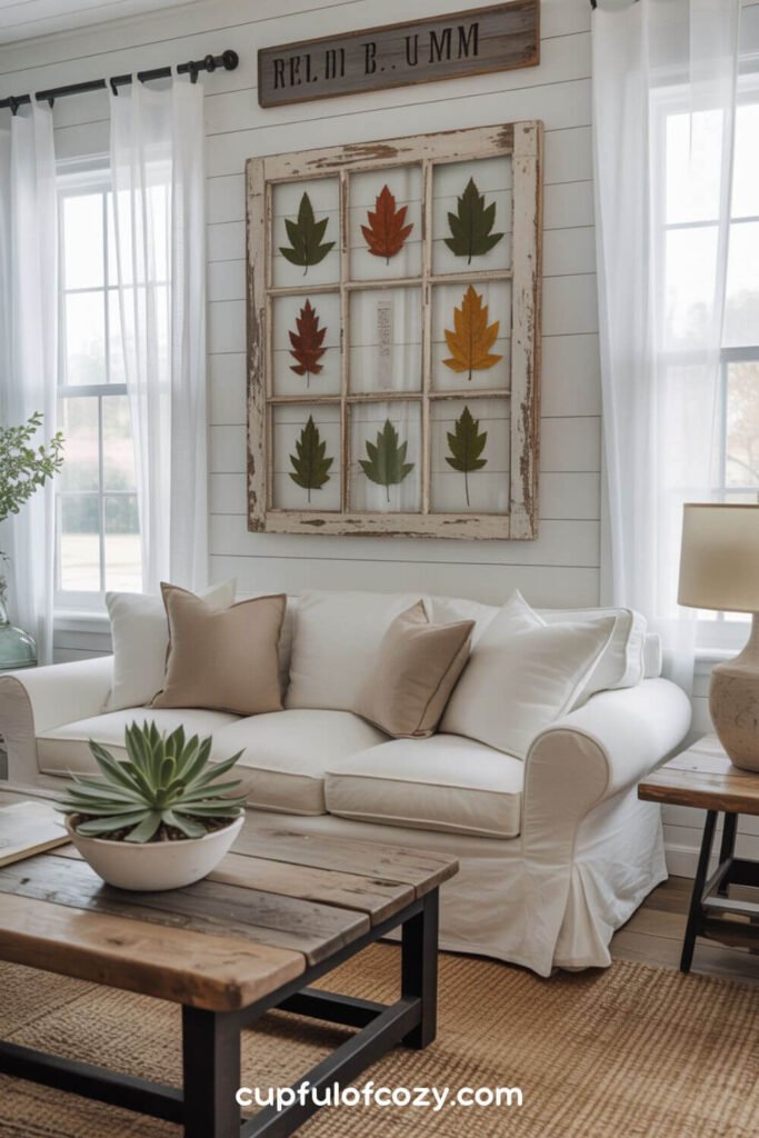 Repurposed Window Frames as Wall Art