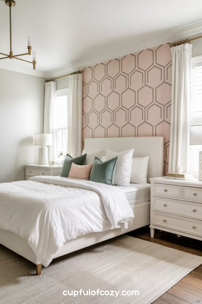 Sage and Blush Geometric Wallpaper