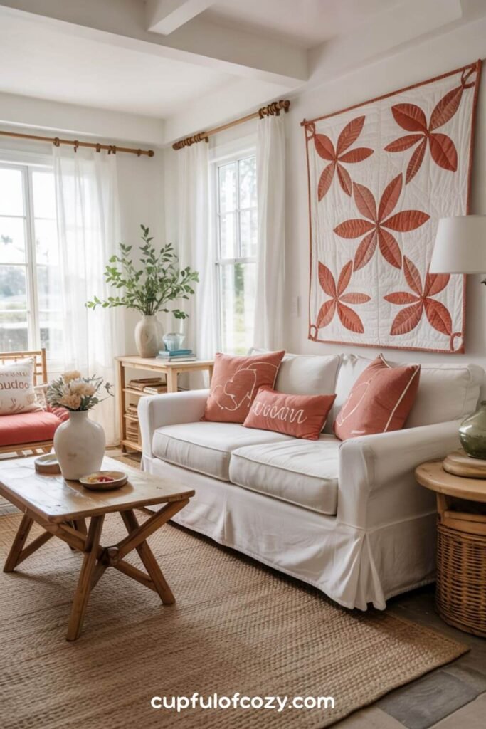 Strategic Pops of Coral and Pink