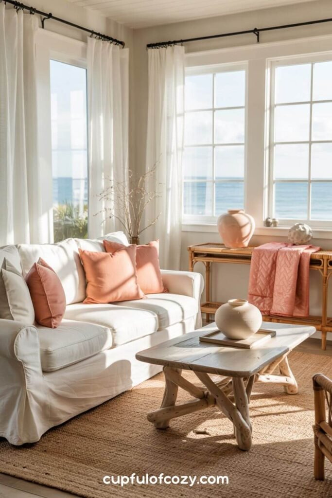Strategic Pops of Coral and Pink