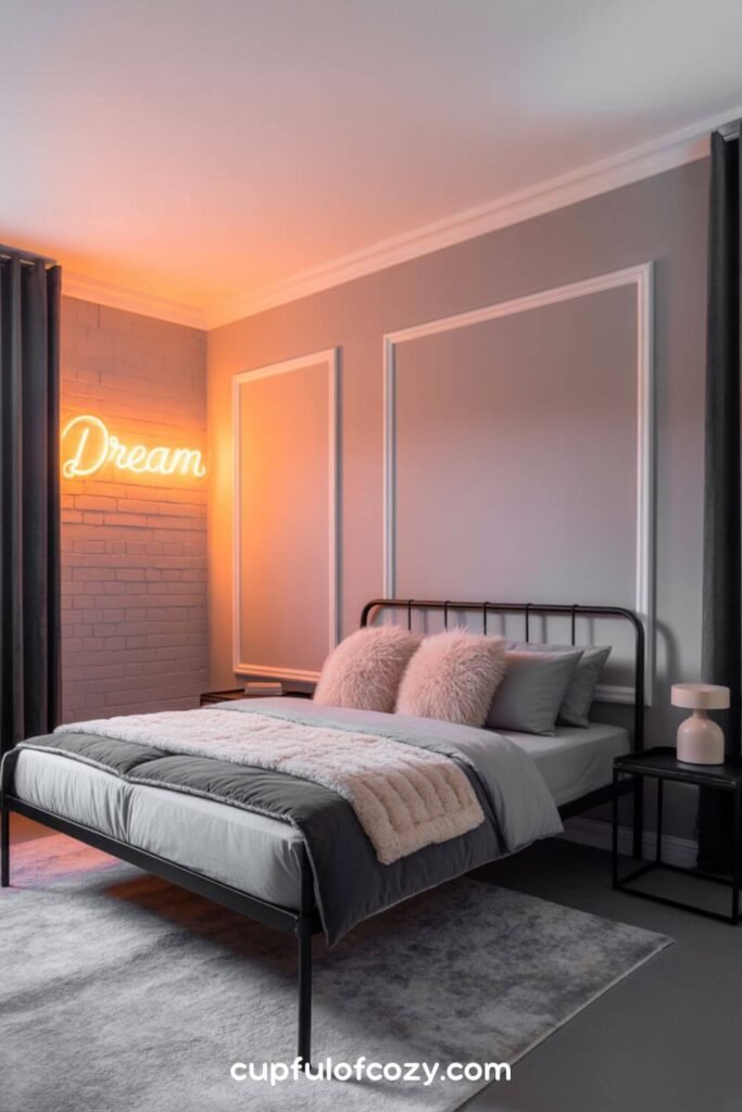 Two-Tone Walls_ Pink Bottom, Grey Top
