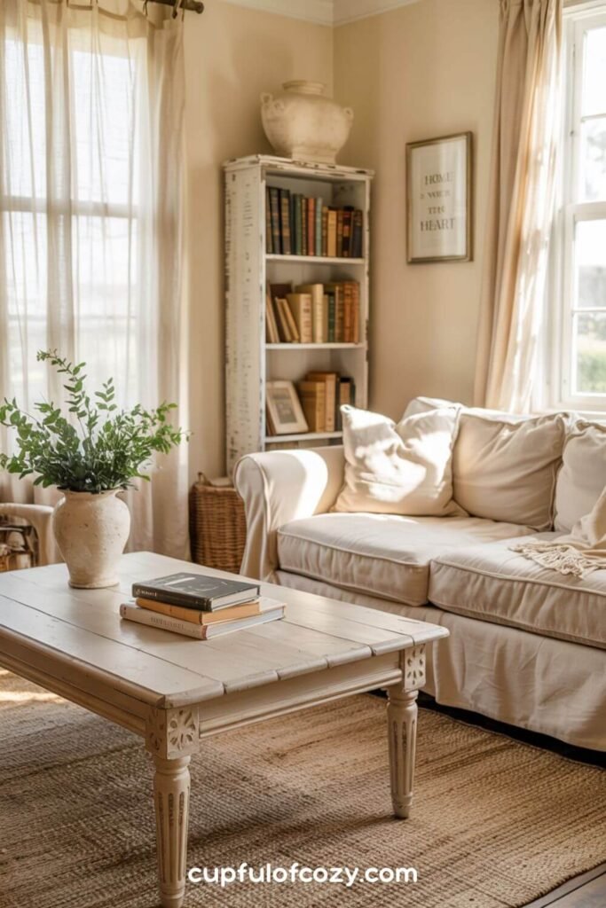 Whitewashed Wooden Furniture With Subtle Distressing