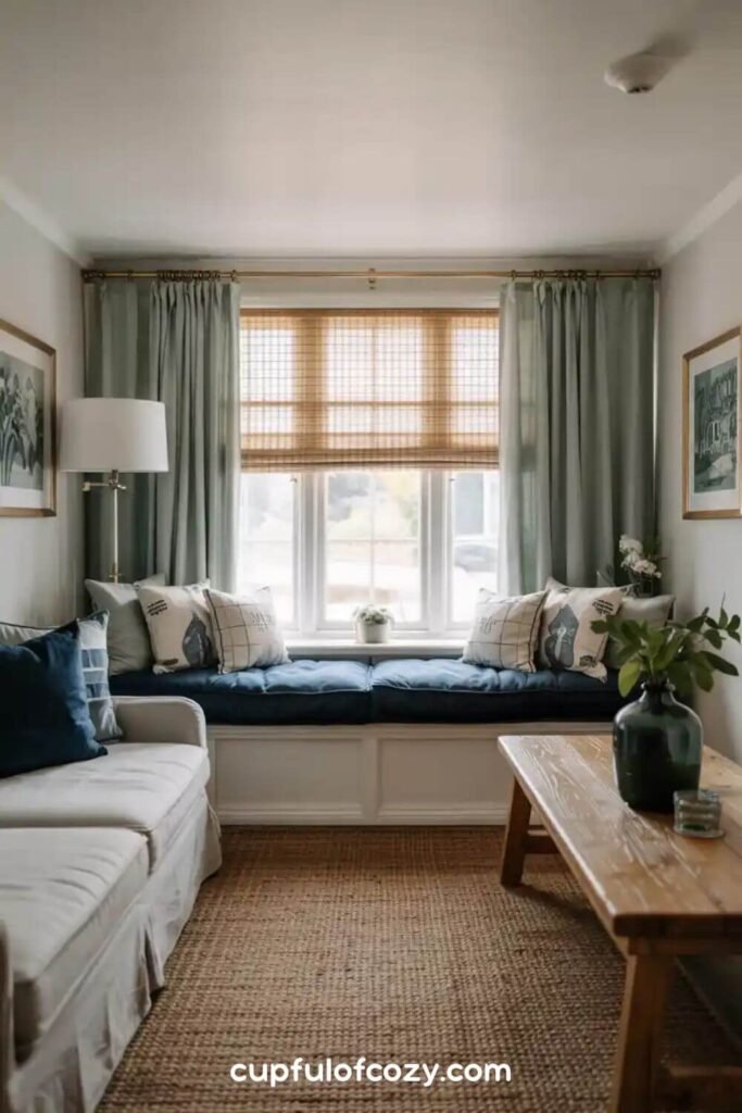 Window Seat Dream in Navy and Sage