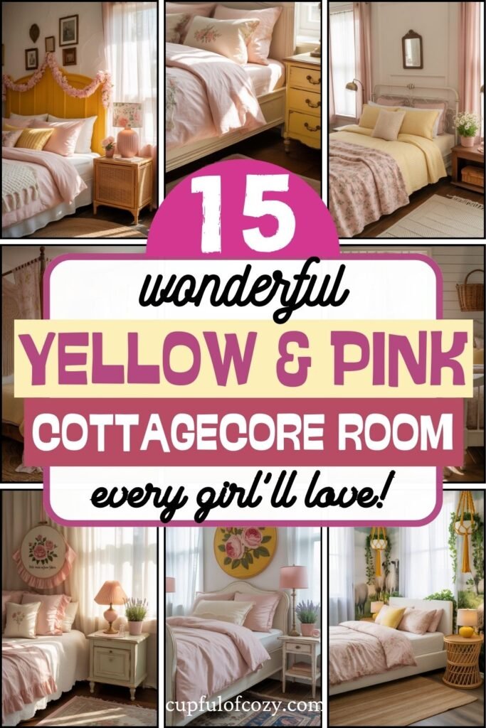 Yellow and Pink Cottagecore Bedroom Ideas (3)
