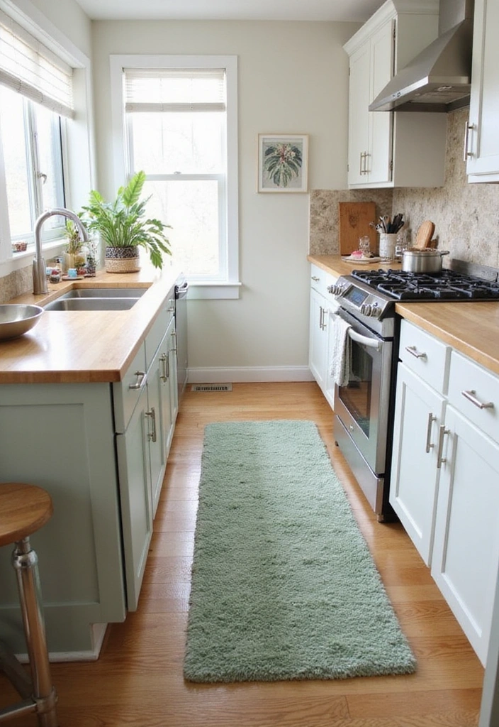20 Unique Sage Green and Black Kitchen Ideas That Will Make You Fall in Love with Cooking Again! - 12. Sage Green Rugs