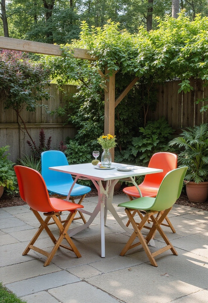 20 Creative and Cheap Outdoor Kitchen Ideas That Will Impress Your Guests! - 13. Flexibility with Folding Furniture