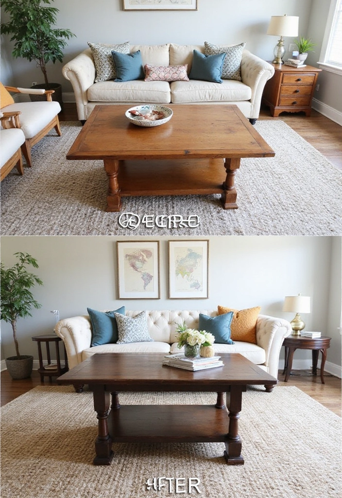 20 Elegant Living Room Makeover Ideas That Are Surprisingly Budget-Friendly! - 6. Stylish Upcycled Furniture