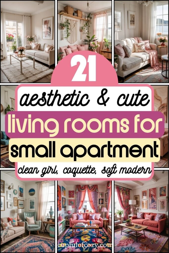 aesthetic and cute living room ideas small apartment for girls (3)