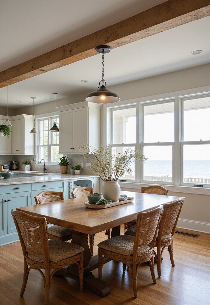 20 Stunning Small Beach House Kitchen Coastal Style Ideas You Can't Miss! - 15. Versatile Dining Spaces