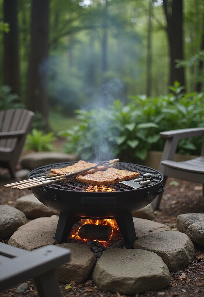 20 Creative and Cheap Outdoor Kitchen Ideas That Will Impress Your Guests! - 9. Portable Fire Grill