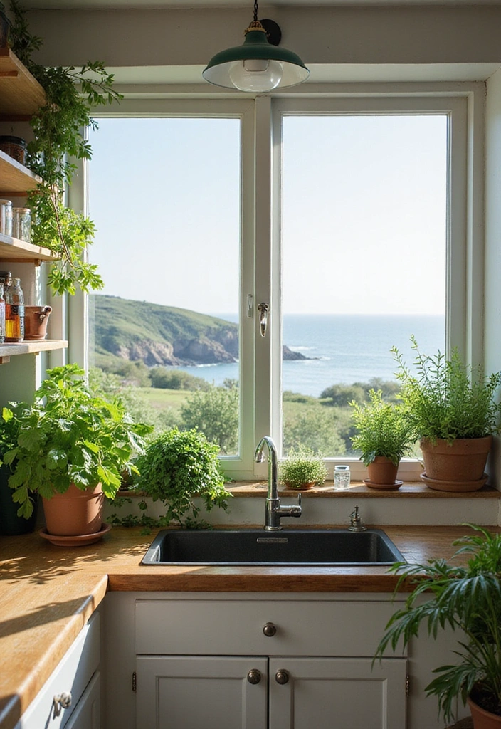 20 Charming Small Coastal Cottage Kitchens to Spark Your Decor Dreams! - 10. Indoor Herb Gardens