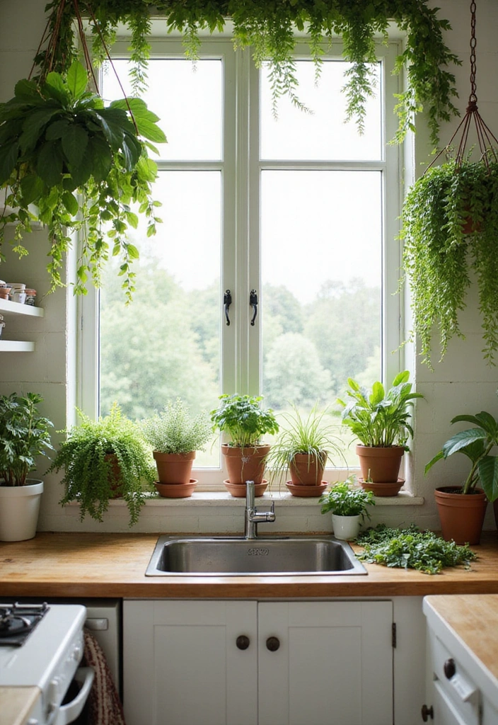 20 Stunning Small Beach House Kitchen Coastal Style Ideas You Can't Miss! - 9. Greenery and Natural Elements