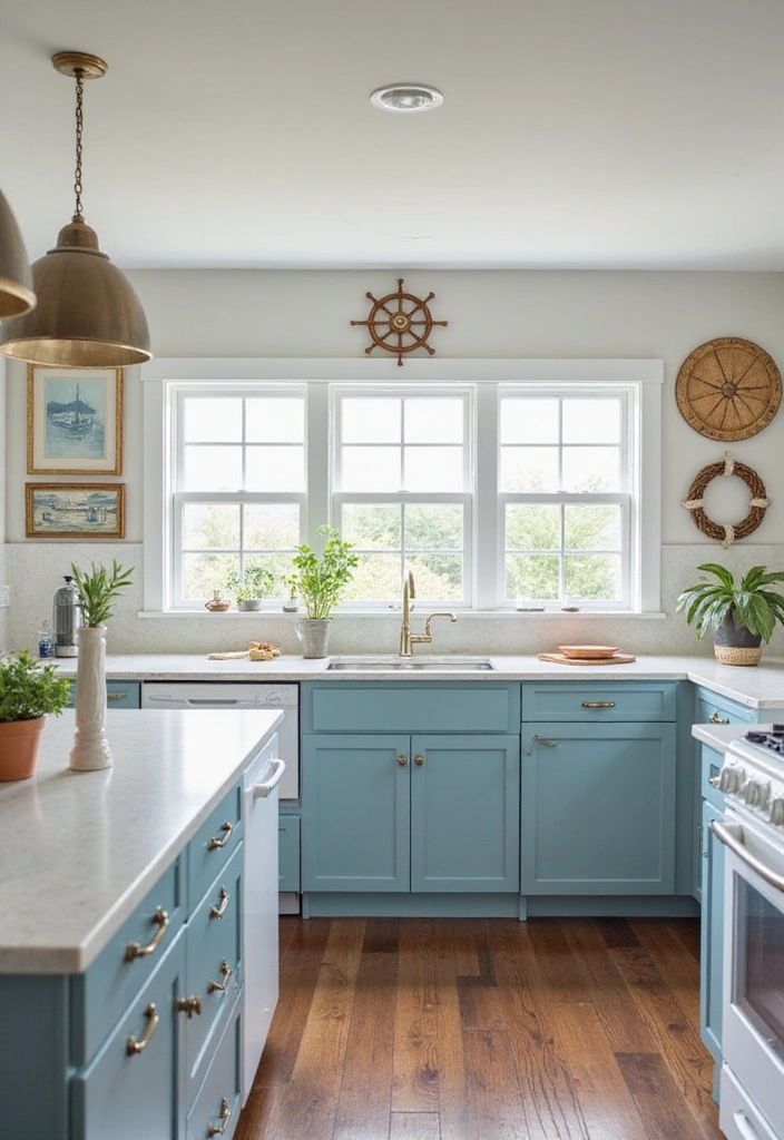20 Stunning Small Beach House Kitchen Coastal Style Ideas You Can't Miss! - 3. Nautical Accents