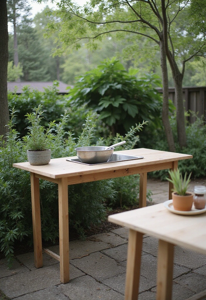 20 Creative and Cheap Outdoor Kitchen Ideas That Will Impress Your Guests! - 18. Minimalist Outdoor Sink