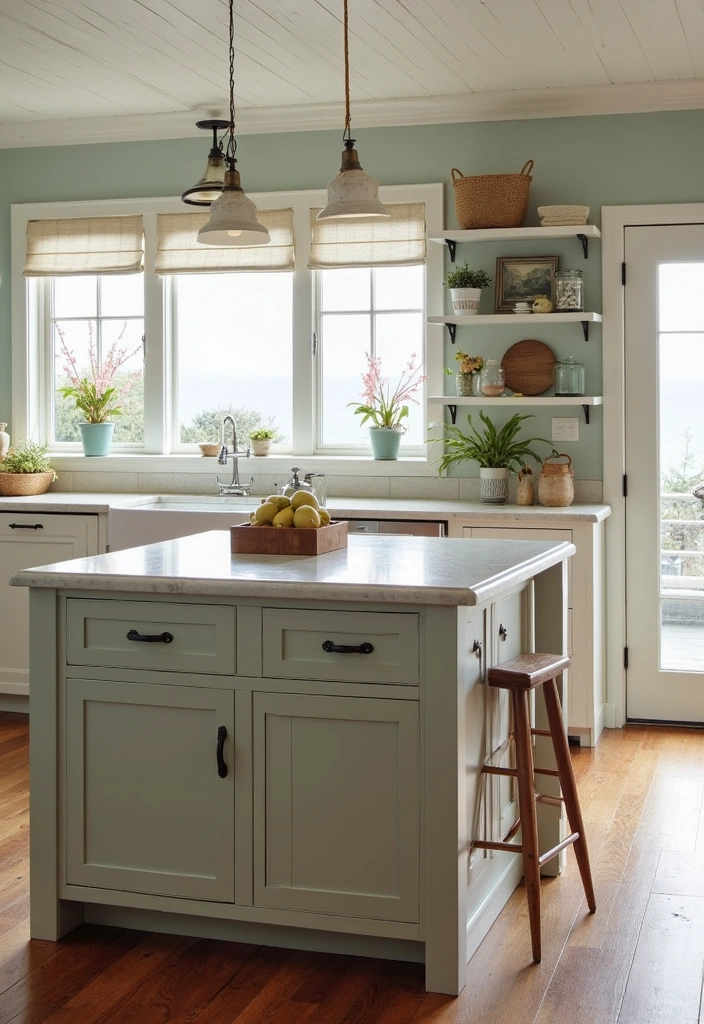 20 Charming Small Coastal Cottage Kitchens to Spark Your Decor Dreams! - 13. Functional Furniture