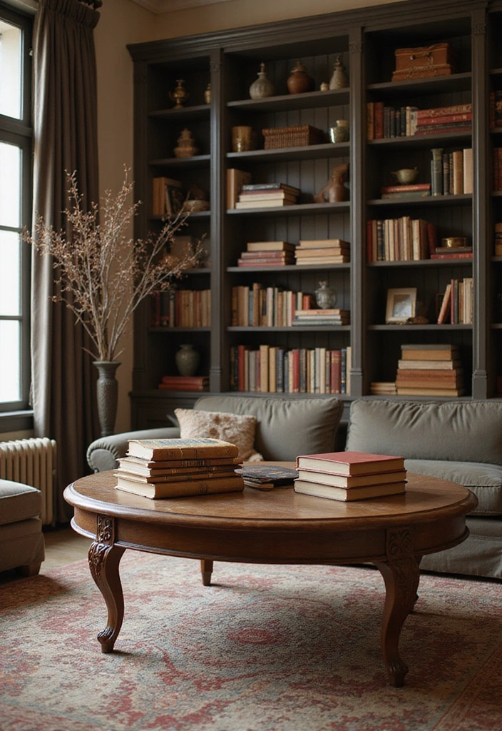 20 Elegant Living Room Makeover Ideas That Are Surprisingly Budget-Friendly! - 13. Creative Use of Books
