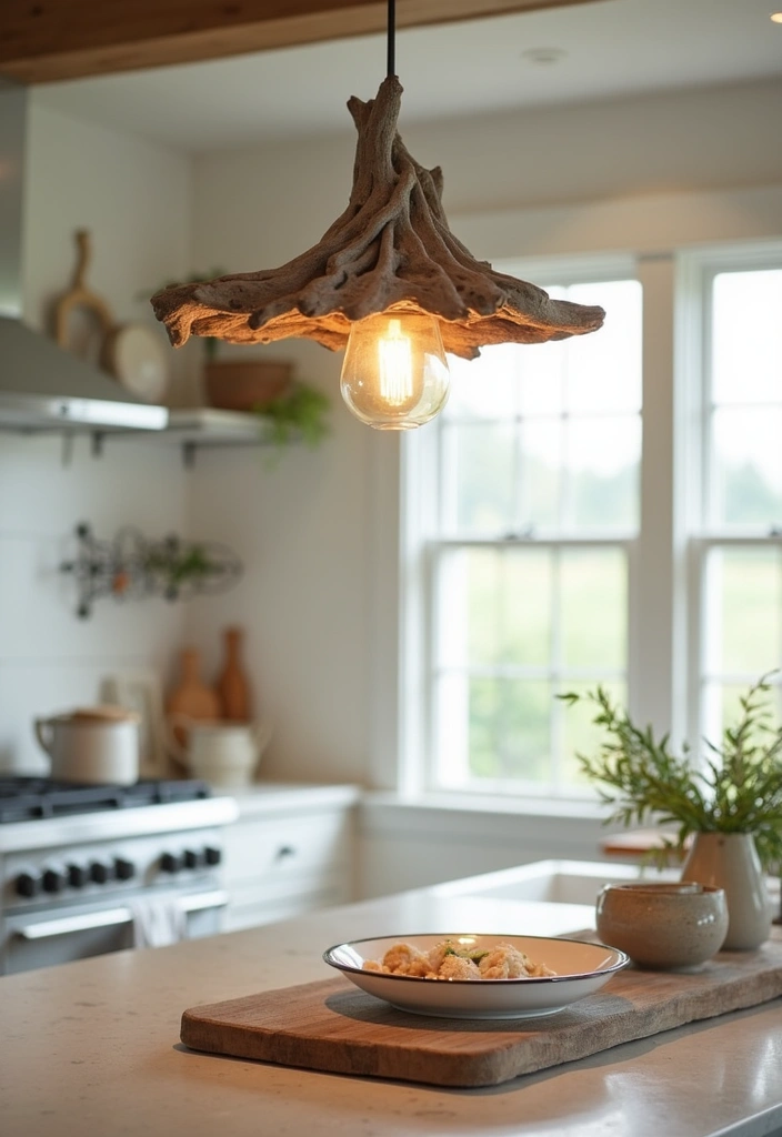 20 Stunning Small Beach House Kitchen Coastal Style Ideas You Can't Miss! - 7. Coastal-Themed Lighting