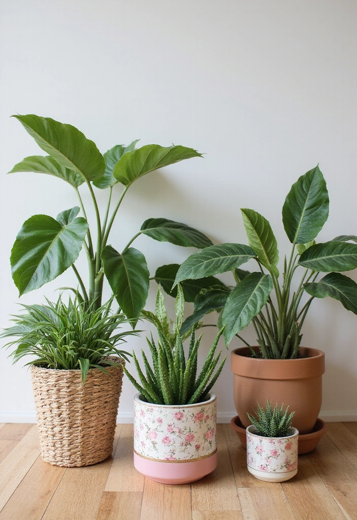 19 Affordable Girly Living Room Decor Ideas That Look Expensive! (#6 Will Shock You!) - 11. Potted Plants