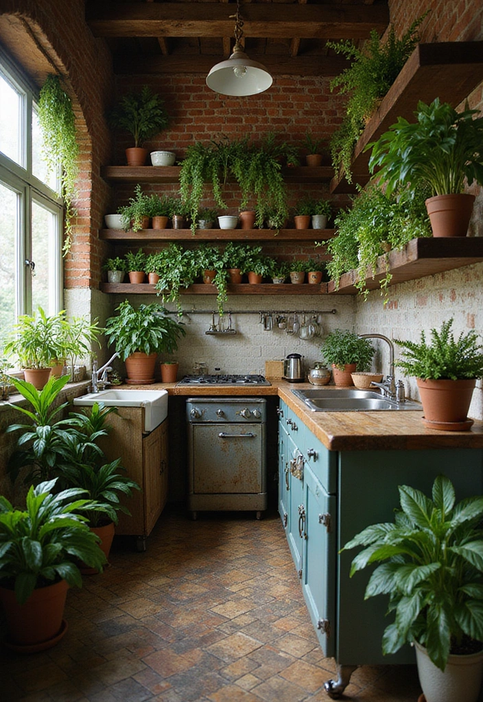Step By Step: How to Create a Moody Vintage Kitchen That Tells a Story - 7. Add Greenery for Life and Color