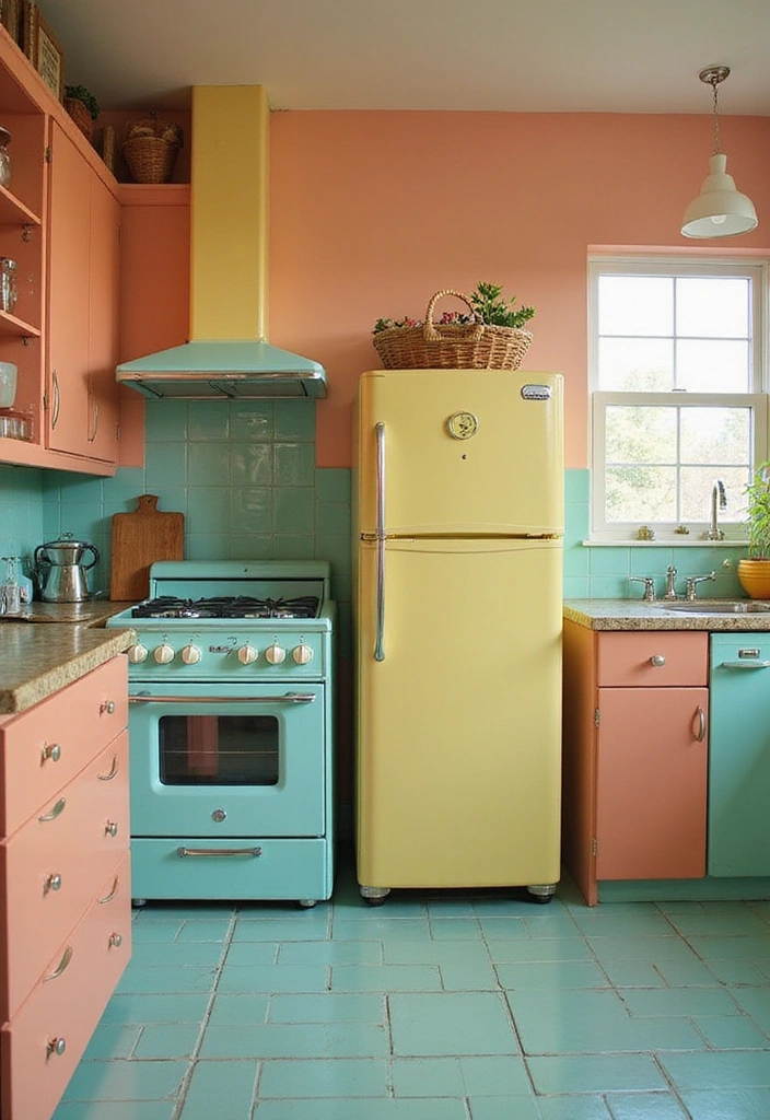 15 Timeless Kitchen Ideas That Blend Vintage Charm with Modern Elegance (Must-See #8!) - 3. Retro Appliances for a Pop of Color