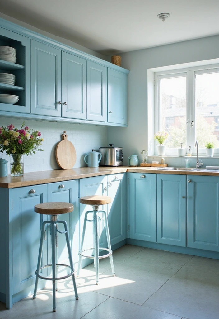 20 Budget-Friendly Coastal Hamptons Style Kitchen Ideas That Look Expensive! - 2. Soft Blue Accents