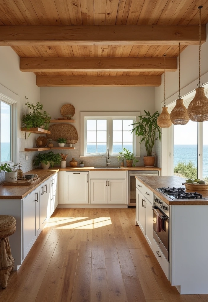 20 Stunning Small Beach House Kitchen Coastal Style Ideas You Can't Miss! - 4. Beachy Materials and Textures