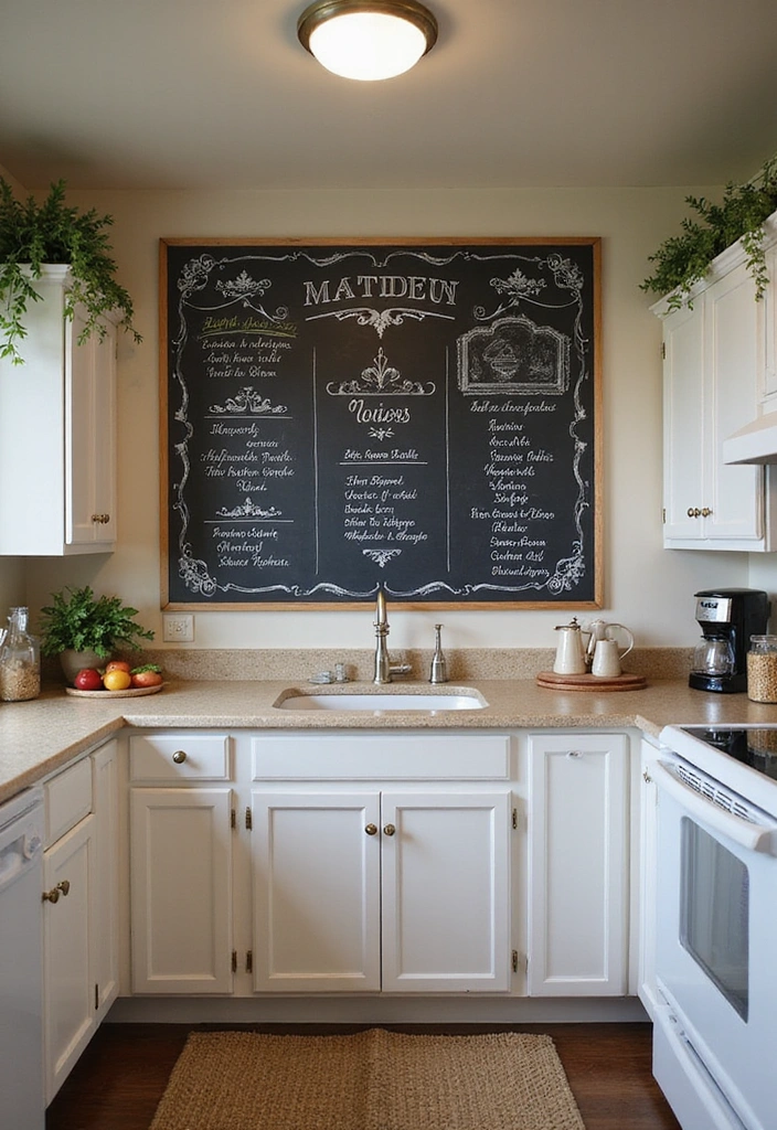 20 Charming Small Coastal Cottage Kitchens to Spark Your Decor Dreams! - 19. Personalized Chalkboards