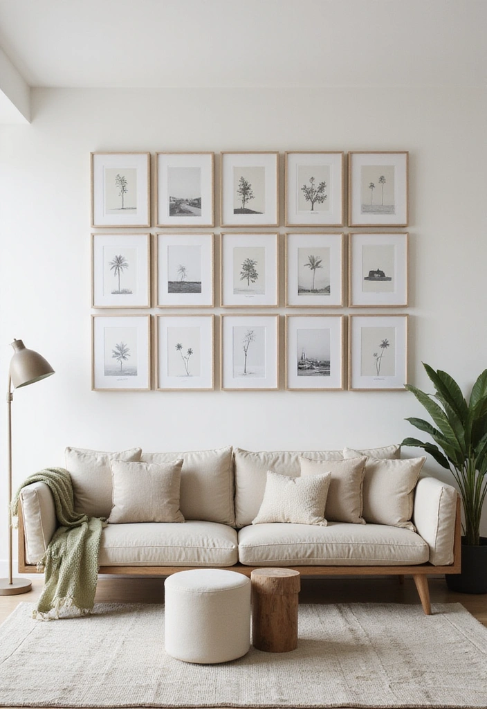 17 Eclectic Gallery Wall Styles for Your Living Room That Will Show Off Your Personality! - 7. Gallery Grid