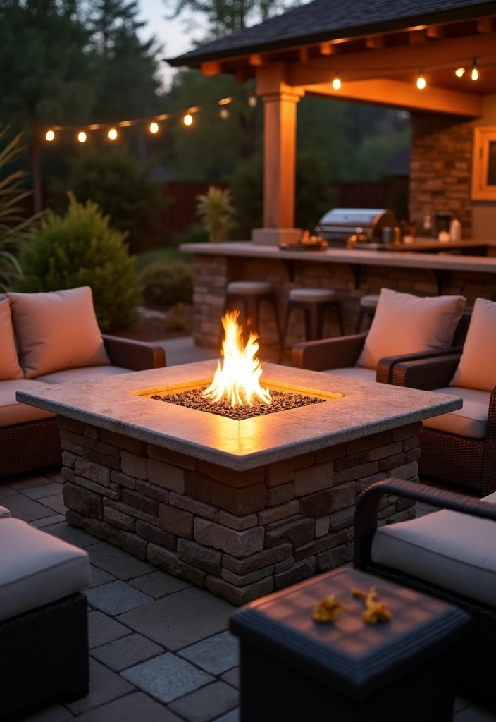20 Creative and Cheap Outdoor Kitchen Ideas That Will Impress Your Guests! - 26. Cozy Fire Table