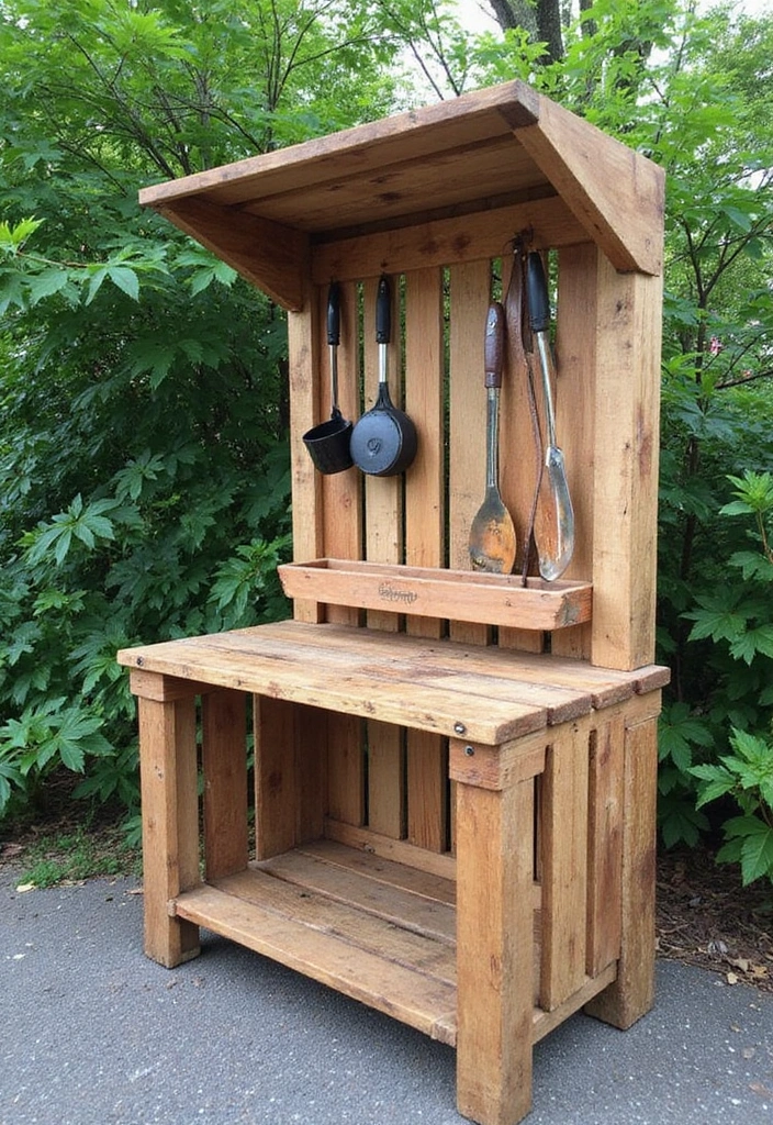 20 Creative and Cheap Outdoor Kitchen Ideas That Will Impress Your Guests! - 1. DIY Pallet Grill Station