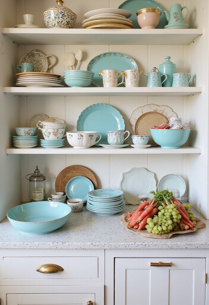 20 Budget-Friendly Coastal Hamptons Style Kitchen Ideas That Look Expensive! - 17. Colorful Dishware