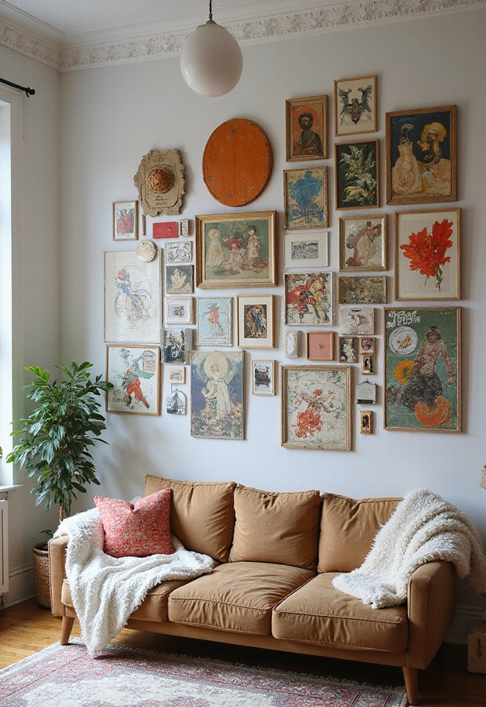 17 Eclectic Gallery Wall Styles for Your Living Room That Will Show Off Your Personality! - 13. Artistic Collage